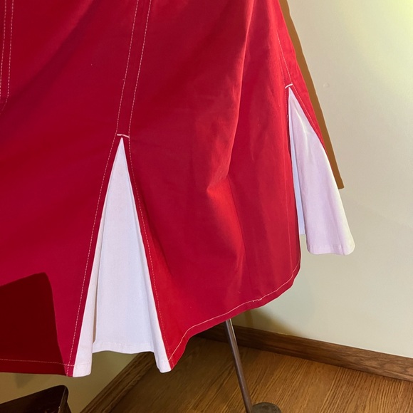 Pierre Cardin red/white pleats sz 14 skirt. - Picture 3 of 6